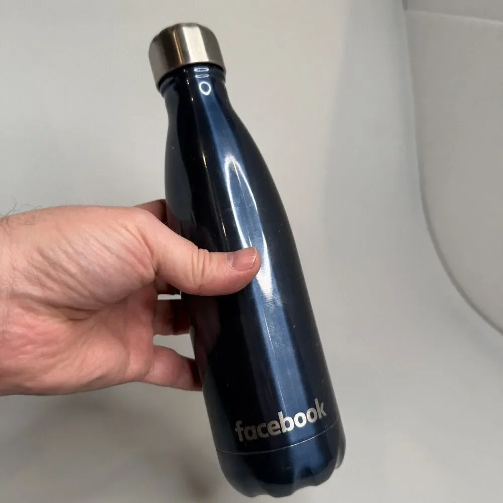 Facebook S’well 17oz Stainless Steel Blue Water Bottle Employee Narrow Neck